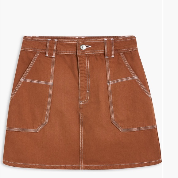 TopShop topstitch twill mini skirt - Picture 1 of 4